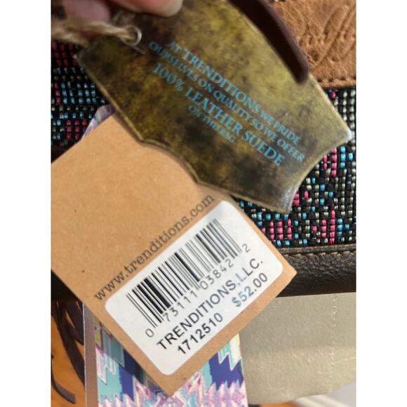 Catchfly Beaded Suede Fringe Crossbody Bag New With Tags - Picture 8 of 10